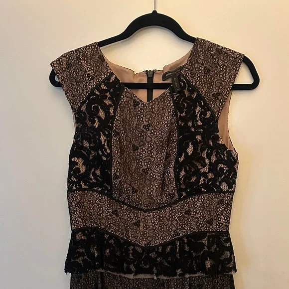 BCBGMaxAzria Black and Nude Lace Dress - Picture 3 of 9